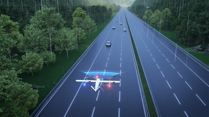 低空无人机高速路巡查动画